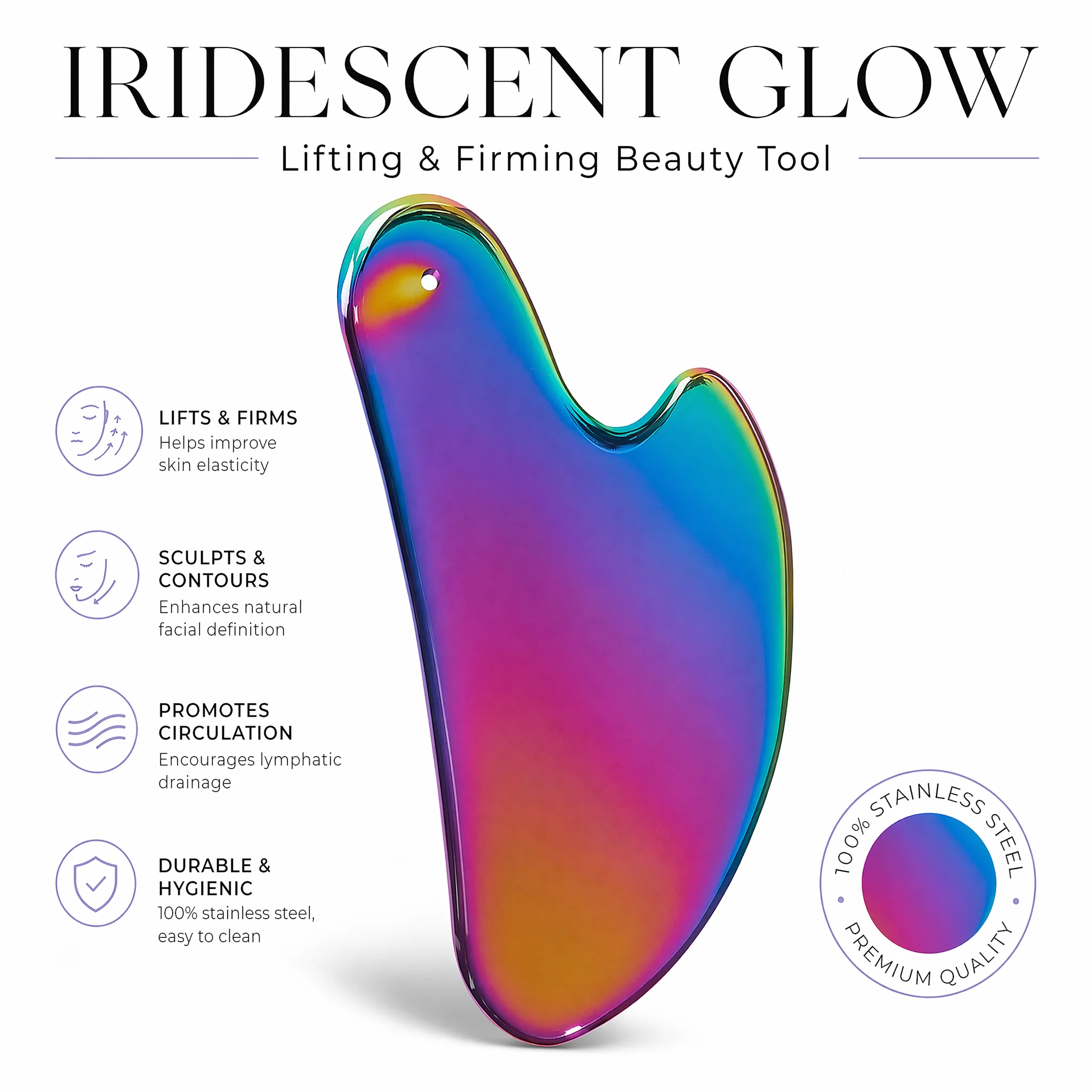 Spa Y Wellness - 1Pcs Stainless Steel Gua Sha Board