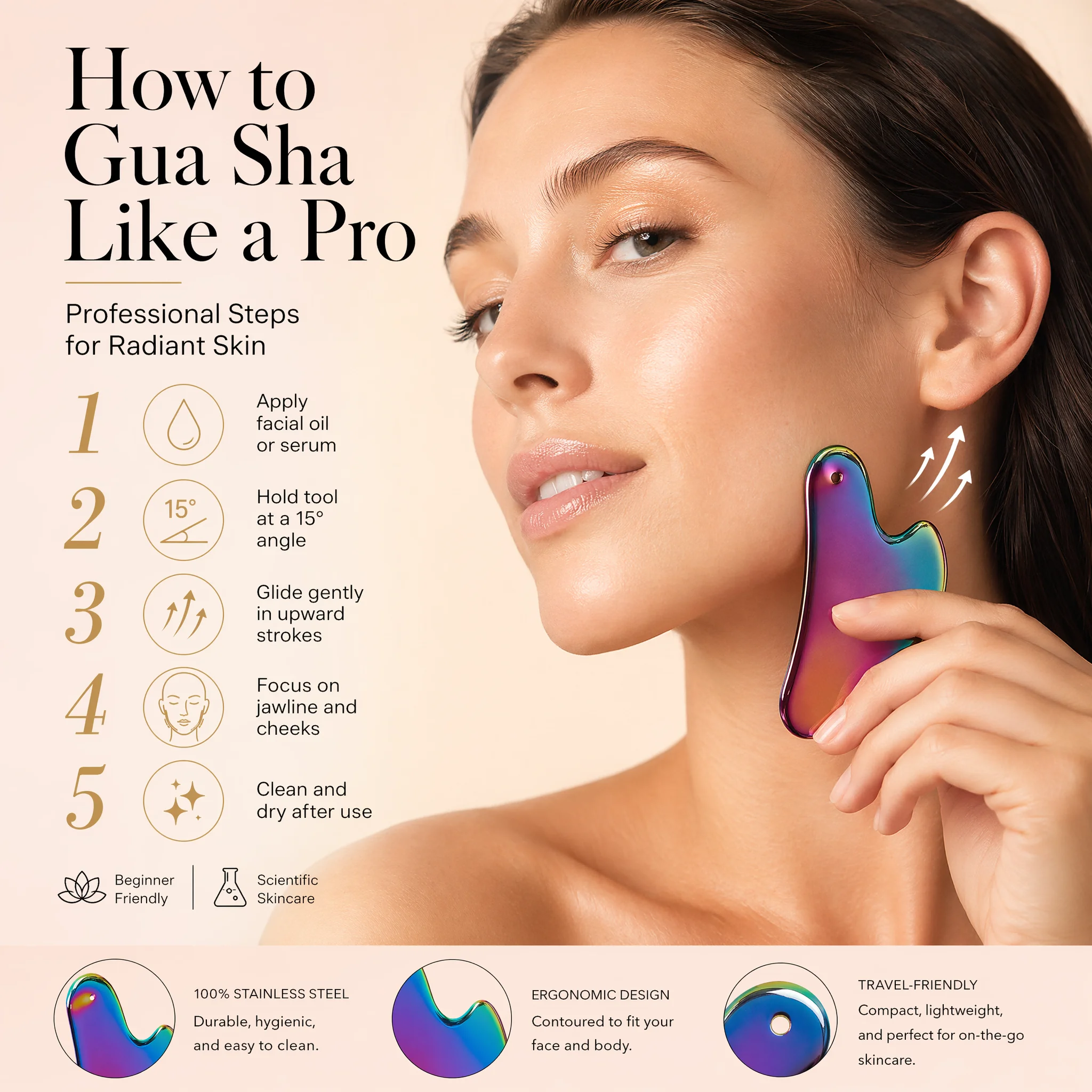 1Pcs Stainless Steel Gua Sha B - Spa Y Wellness reseña y precio