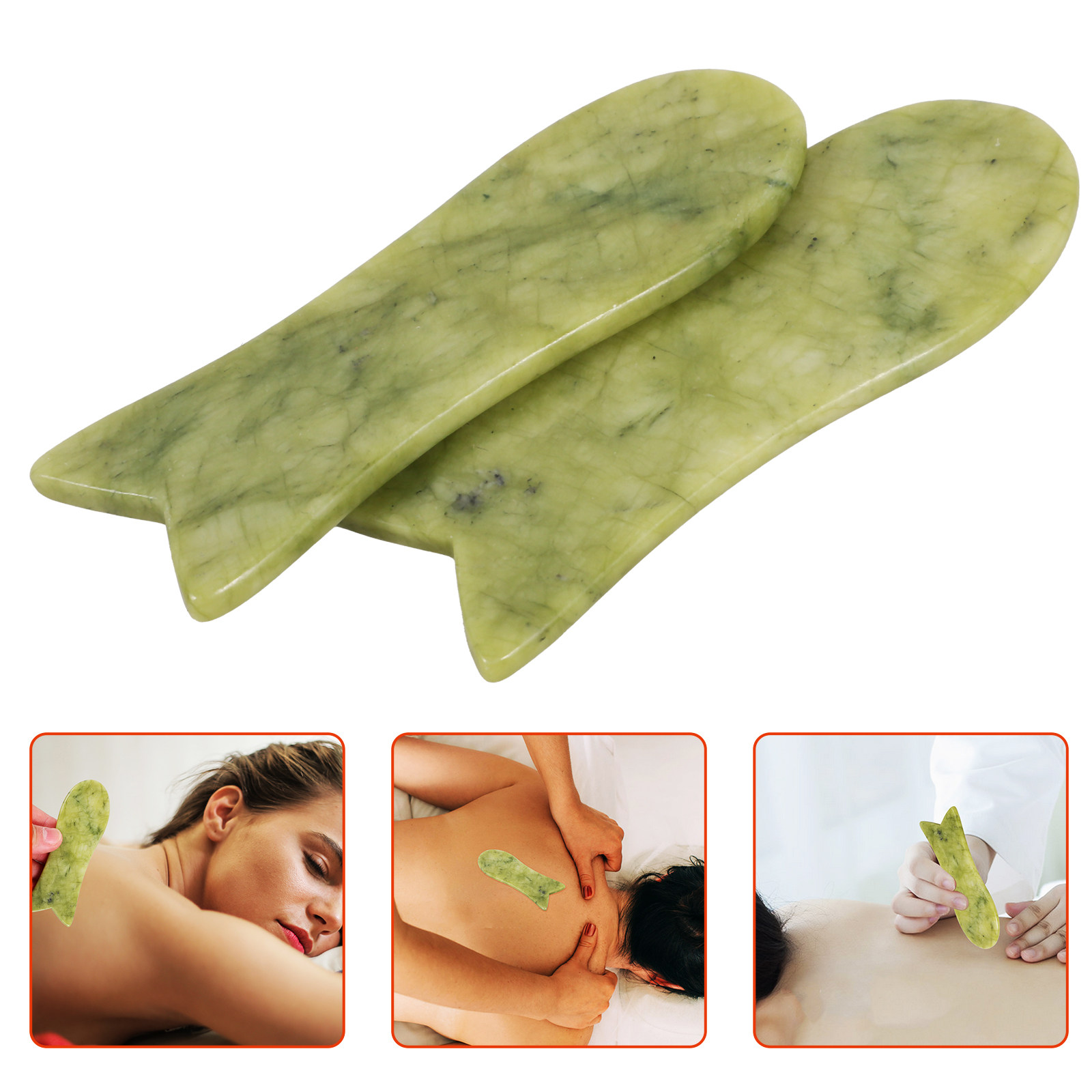 2Pcs Natural Jade Gua Sha Scra - Spa Y Wellness reseña y precio