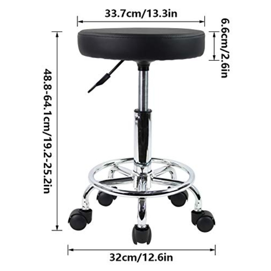 PU Leather Round Rolling Stool - Spa & Wellness Paradies Braunschweig reseña y precio